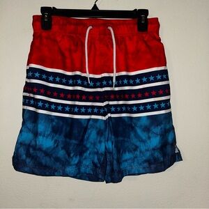 George Patriotic Red and Blue Men's Swim Trunks